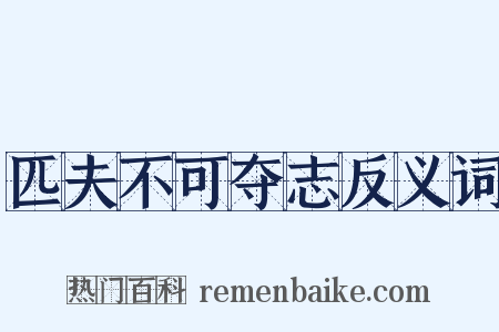 匹夫不可夺志反义词是什么意思的图片